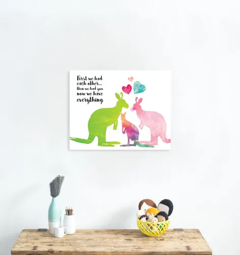 Vista 2 de Children Inspire Design Decoración de guardería, primero nos teníamos el uno al otro, luego te teníamos, ahora lo tenemos todo! Arte de canguro