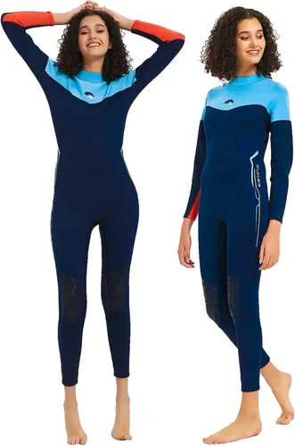 Vista 9 de XUKER - Trajes de neopreno para mujer, 0.079 in, cremallera trasera, trajes de buceo de cuerpo completo