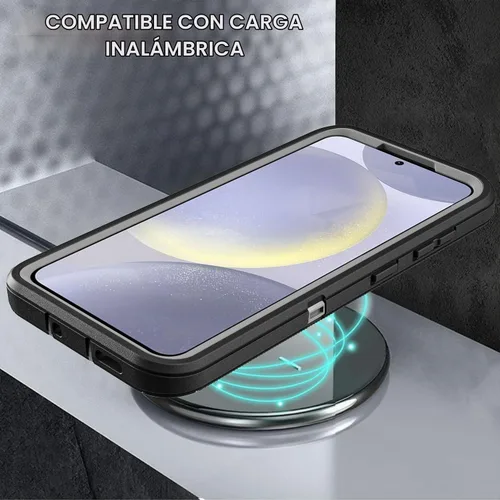 Vista 5 de YKHJKLEC Funda para Samsung Galaxy S24 Plus, grado militar 3 en 1, resistente a prueba de golpes, caídas y polvo, con 2 protectores de pantalla