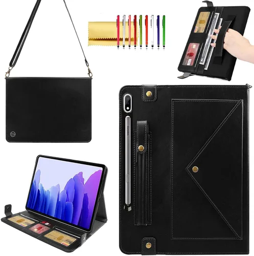 Vista 35 de Bolso Funda para Samsung Galaxy Tab S10 FE/S9 FE 10.9"/S9/S8/S7 11", Techcircle Folio con Soporte Cruzado, Billetera con Ranura para Lápiz S Pen