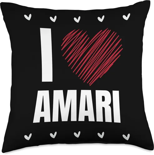 Vista 4 de I Love AMARI First Name Cool Heart Funny Almohada personalizada con nombre, 16 x 16 pulgadas, multicolor