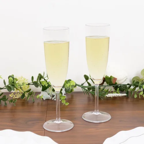 Vista 10 de Efavormart Paquete de 24 Vasos de Cóctel Desechables Premium – Copas de Champán Coupe de Plástico Transparente de 9oz con Tallo y Base Desmontables