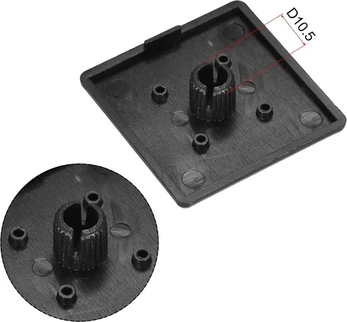 Vista 3 de uxcell Tapa de extrusión de aluminio cuadrada de plástico estándar Negro 1.772x1.772 in 20pcs