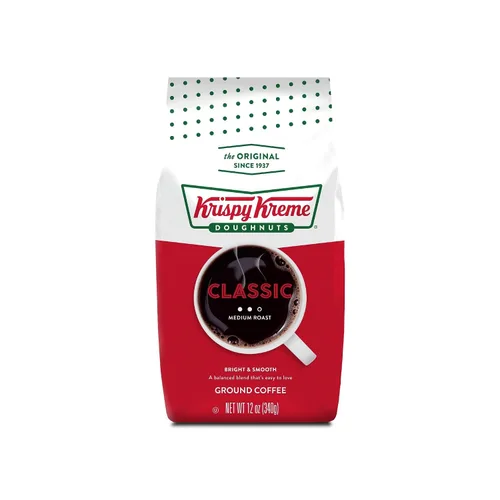 Vista 9 de Krispy Kreme Donuts, clásico, café molido, tostado medio, bolsa de 12 onzas