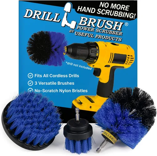 Vista 17 de Drillbrush Juego de Accesorios de Cepillo de Taladro para Limpieza de Baño – Kit de Cepillo Fregador Eléctrico para Bañera, Azulejos, Ducha