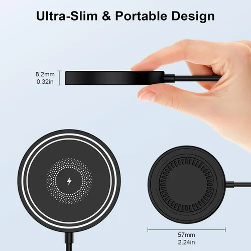 Vista 6 de 15W Samsung Magnetic Wireless Charger Fast Charging Pad for Galaxy S26 S25