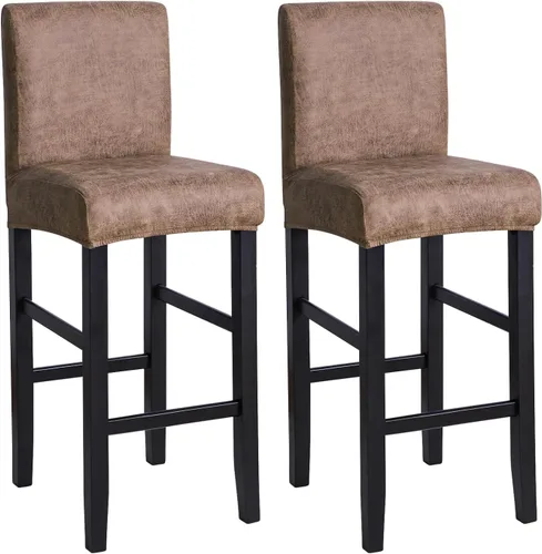 Vista 25 de FORCHEER - Juego de 4 fundas para sillas de bar con respaldos, fundas de jacquard beige para sillas de comedor, funda extraíble y lavable