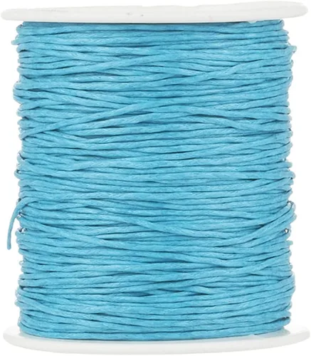 Vista 35 de Cordón de algodón encerado aguamarina de 100 yardas, hilo trenzado para cuentas de cordón de pulsera, collar de alambre de 0.039 pulgadas