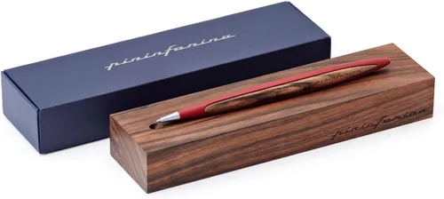 Vista 2 de pininfarina CAMBIANO INK. Bolígrafo de lujo. Cuerpo de aluminio con insertos y soporte de escritorio en madera de nogal. El mejor juego de regalo