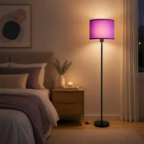 Vista 15 de Lámpara de pie BoostArea azul, lámpara de pie, lámparas de pie pequeñas para sala de estar, lámpara LED alta simple con pantalla, interruptor de pie