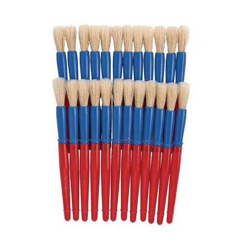 Vista 3 de Colorations® Juego de 24 pinceles de mango de plástico de mejor valor, manualidades para niños, pintura para niños, pinceles a granel, paquete