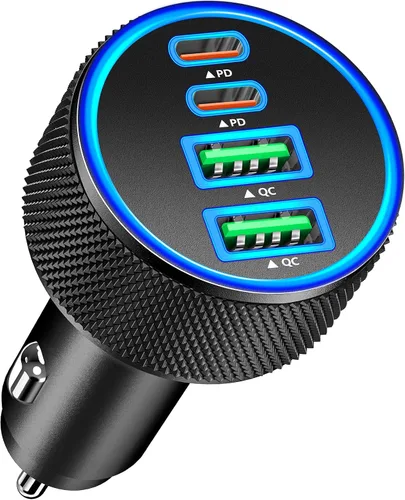 Vista 10 de Apple MFi Certified iPhone 17 Car Charger, 67W Multiport USB-C Car Charger