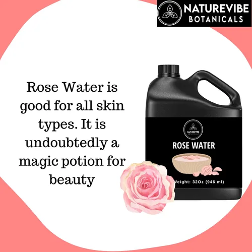 Vista 3 de Naturevibe Botanicals Agua de rosas prémium de 32 onzas y aceite de coco fraccionado de 32 onzas Combo de aceite.