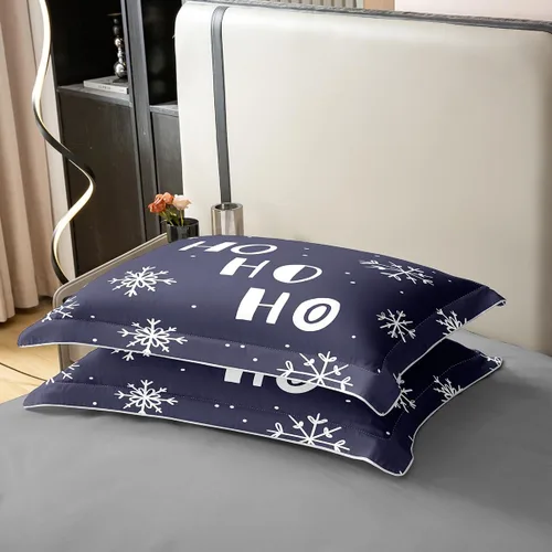 Vista 52 de Funda de edredón de árbol de Navidad 100% algodón natural, juego de ropa de cama de copos de nieve de Navidad para niños y niñas, funda de edredón
