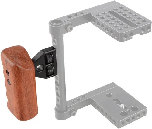 Vista 4 de CAMVATE DSLR - Soporte de montaje de mango de madera para DV Video Cage Rig Mano izquierda