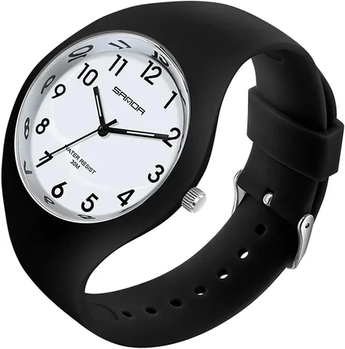 Vista 7 de XCZAP Reloj electrónico impermeable del cuarzo de las señoras de los deportes de la serie de Negro Rosado