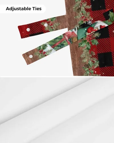 Vista 7 de Cenefas de Navidad de invierno para ventanas, cortinas de cocina con bolsillo para barra, cortinas con aislamiento térmico para ventana de baño