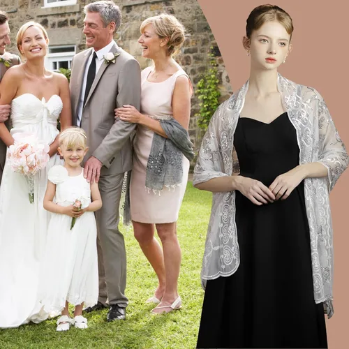Vista 5 de Chales y envolturas para vestidos de noche con lentejuelas, estola de boda, chal de novia, chal para novia, chales para invitados de boda, chal