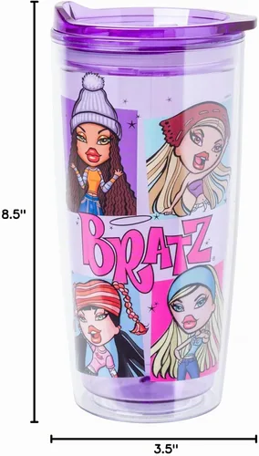 Vista 7 de Silver Buffalo Bratz Cloe, vaso con tapa de cierre deslizante, 20 onzas
