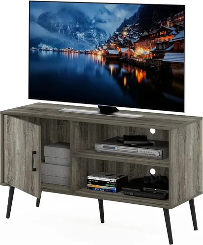 Vista 13 de Furinno Clásico Moderno Soporte de TV para Sala de Estar, Centro de Entretenimiento con Estantes Abiertos, para Televisores de hasta 60 Pulgadas