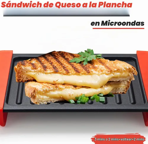 Vista 2 de Maconee Sandwichera para microondas Máquina de queso para parrilla de microondas Utensilios de cocina para tostadora de microondas Prensa