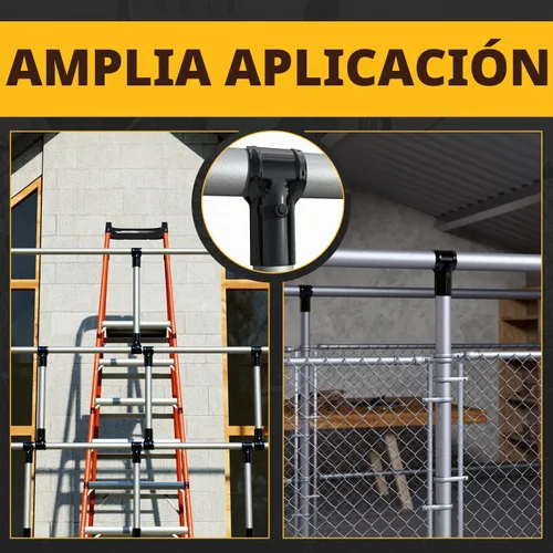 Vista 2 de VIVIDA Abrazaderas de riel extremo en T, accesorios de valla de enlace