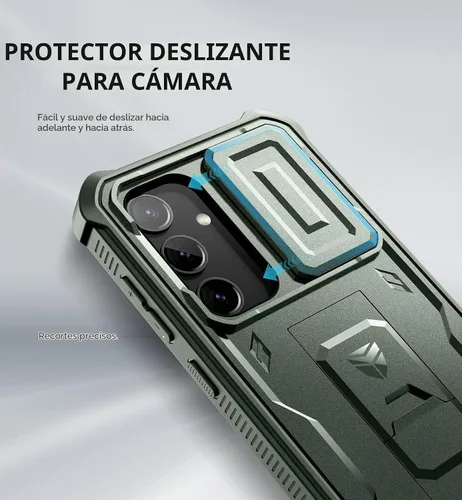 Vista 3 de Dexnor Funda para Samsung Galaxy S24 con Cubierta Deslizante Integrada para Cámara y Protector de Pantalla y Soporte, Funda Resistente a los Golpes