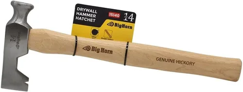 Vista 6 de Big Horn 15140 Hacha para paneles de yeso de 14 onzas con cara impactante fresada y mango de nogal