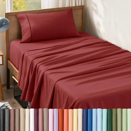 Vista 87 de Bare Home Juego de Sábanas Twin - Sábanas de Cama de Microfibra Ultra-Suave 1800 - Doble Cepillado - Bolsillos Profundos - Ajuste Fácil - Extra