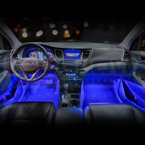 Vista 3 de LEDglow, Kit de 4 Piezas de Iluminación LED para Debajo del Tablero, Color Único Azul