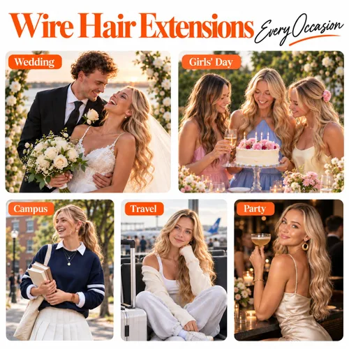 Vista 9 de Sunny Hair Extensiones de cabello con alambre de 22 pulgadas, 4.59 oz
