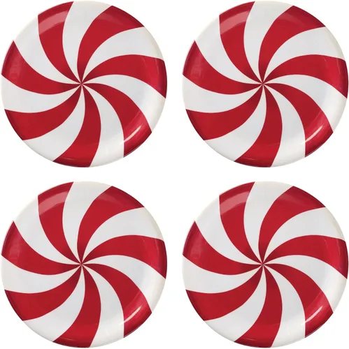 Vista 5 de UP UPware - Platos redondos de melamina con bola de golf, platos pequeños para servir, para aperitivos, aperitivos y guarniciones, blanco, 6