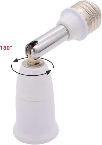 Vista 4 de Adaptador extensor de enchufe de bombilla E26/E27, accesorio de luz flexible de 180 grados E26/E27 a E26/E27 Base ajustable E26/E27 Extensor