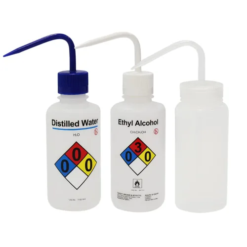 Vista 8 de ULAB Botellas de lavado de seguridad, 4 piezas de botellas de lavado de boca ancha de acetona, material de LDPE, vol.16.9 fl oz, UWB1022