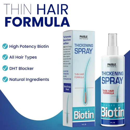 Vista 4 de Suero engrosador de cabello con biotina para el crecimiento y el volumen del cabello, bloqueador DHT para la prevención de la pérdida de cabello