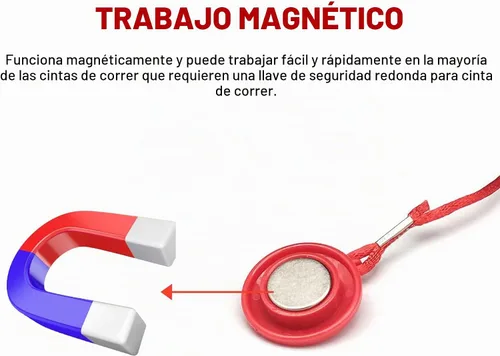 Vista 3 de Interruptor de seguridad magnético, cinta de correr universal, bloqueo magnético, parada de emergencia, accesorios para la mayoría de las cintas