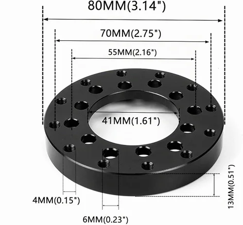 Vista 2 de Kit de modificación de anillo de repuesto para volante PCD de 2.756 in para Logitech G25 G27 G920 Adaptador de rueda Sparco Momo