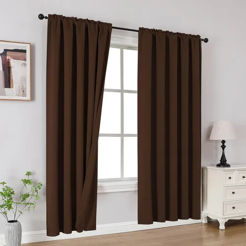 Vista 26 de CUCRAF Cortinas Opacas Beige de 45 Pulgadas, con Aislamiento Térmico Reductor de Ruido con Bolsillo para Barra, Cortinas de Ventana para Dormitorio