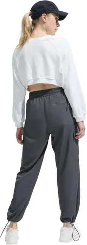 Vista 3 de Pantalones cargo de secado rápido, ligeros, tácticos, con 5 bolsillos, para mujer, cintura elástica y resistentes al agua