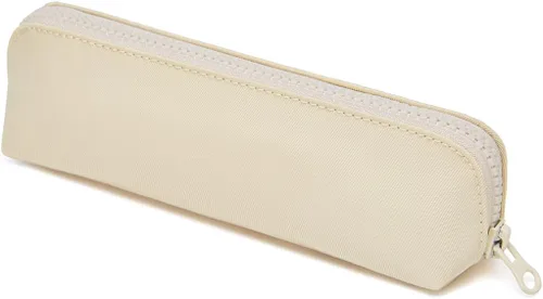 Vista 24 de Estuche para lápices de lona de algodón y bolsa de lápices multifuncional simple con cremallera Almacenamiento portátil (beige)