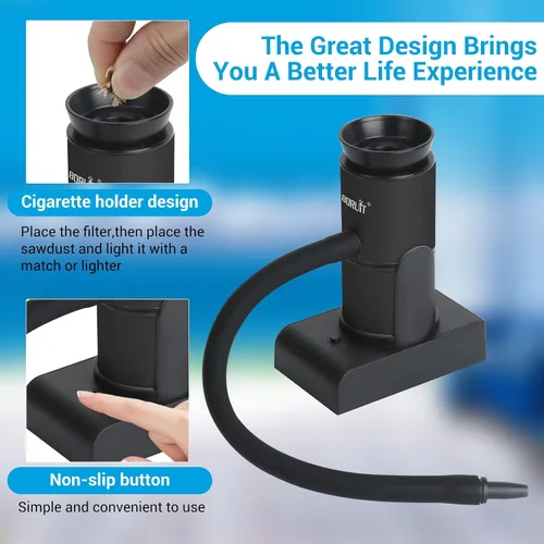 Vista 4 de BORUIT Pistola para Ahumar Cóctel Incluye Virutas de Madera y Accesorios, Ahumador Portátil para Bebidas, Kit de Infusión de Humo