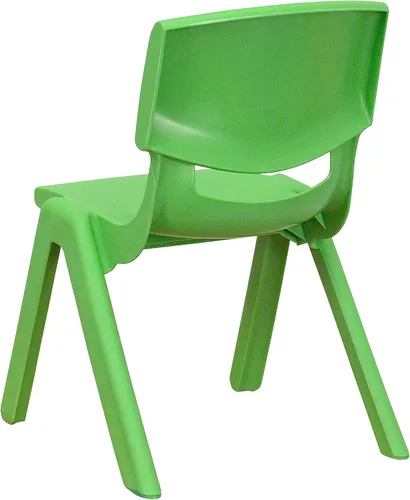 Vista 105 de Flash Furniture - Silla escolar apilable de plástico azul con altura de asiento de 10 1/2 pulgadas Construcción duradera, uso comercial