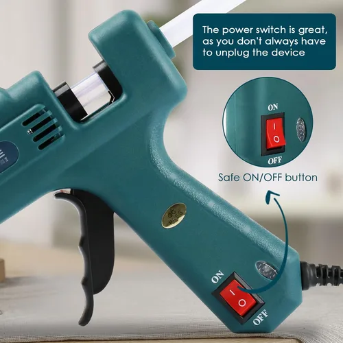Vista 11 de Kit de pistola de pegamento caliente ignífuga de 100 W, pistola de pegamento MAXDONE Craft tamaño completo (no mini), pistola de pegamento caliente