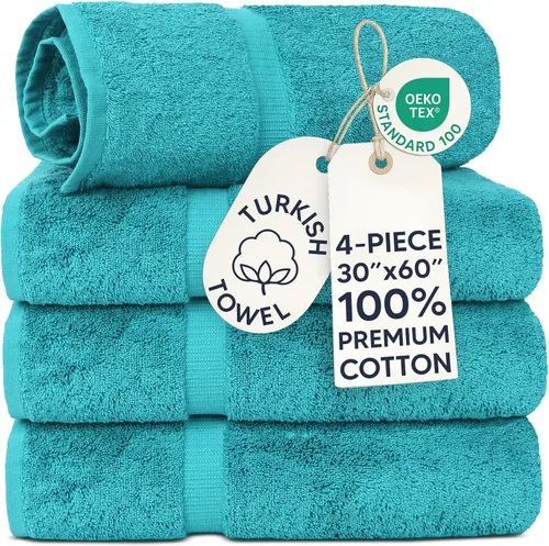 Vista 28 de Chakir Turkish Linens - Toallas turcas de 100% algodón, suaves y absorbentes (juego de 3 toallas personalizables, color aguamarina)