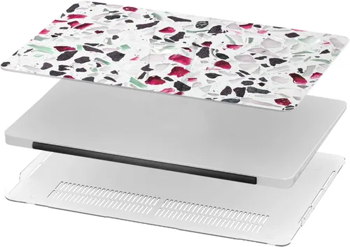 Vista 5 de Mertak Funda rígida compatible con MacBook Pro 16 14 Air de 13 pulgadas M2 M1 Mac 15 12 2022 2021 2019 2018 patrón de granito mármol protector a
