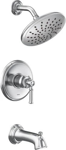 Vista 5 de Moen UT2283EPBN Dartmoor M-CORE Serie 2 - Kit de molduras para bañera y ducha con 1 mango, requiere válvula, níquel cepillado