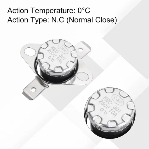 Vista 4 de uxcell KSD301 Termostato 32.0 °F/32 ° F 10 A Normalmente Cerrado N.C Ajuste Snap Disc Interruptor de temperatura para microondas, horno, cafeteras 2