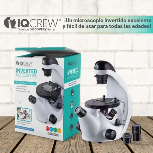 Vista 2 de Microscopio invertido AmScope IN50 iQcrew 40X-200X para niños