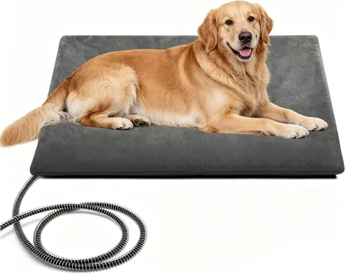 Vista 11 de PETNF Almohadilla térmica para mascotas al aire libre para gatos y perros, control automático de temperatura de 100.4-107.6 °F, impermeable Verde