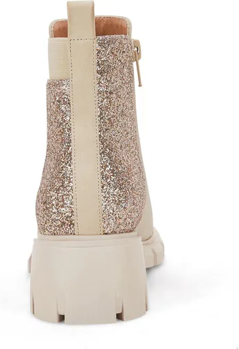 Vista 4 de Ermonn Botines Chelsea con purpurina lateral para niñas, antideslizantes, a la moda, para exteriores, para niños pequeñosniños grandes